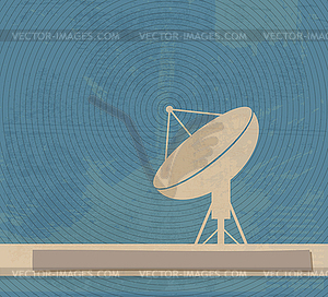 Satellite Dish. Retro poster - vector EPS clipart
