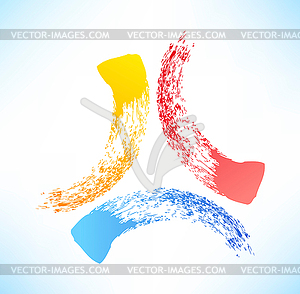 Brushstroke. Abstract symbol of triad - vector clip art