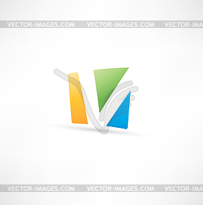 Abstract icon based on letter V - vector image