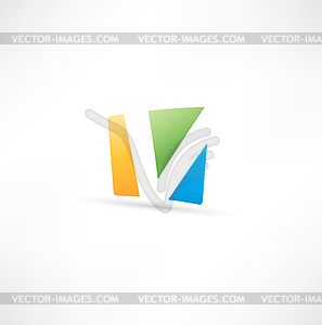 Абстрактный значок на основе письма V - клипарт в формате EPS