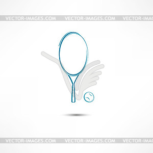 Tennis racket and ball icon - vector clip art