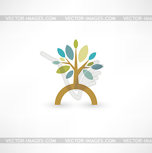 Abstract tree icon - vector image