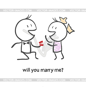 Will you marry me - vector image