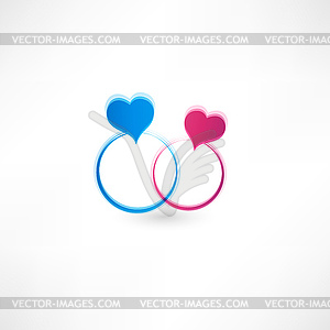 Wedding rings - vector clipart