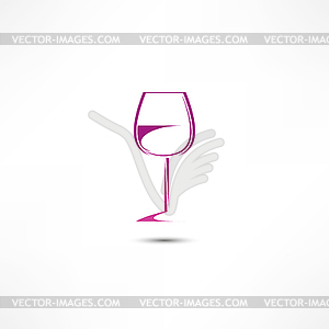 Glass Of Wine Icon - royalty-free vector image