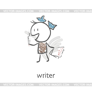 Woman writer - vector clipart