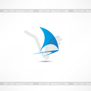 Яхта значок - векторное изображение EPS