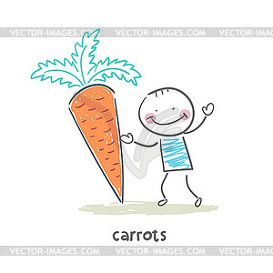 Man and carrots - vector EPS clipart