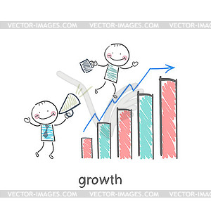 Schedule of profit growth - vector image