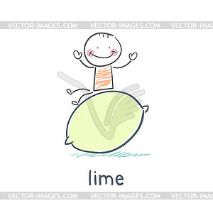 Man and lemon - vector EPS clipart