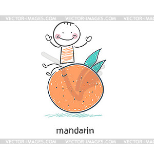 Man and Mandarin - vector clipart