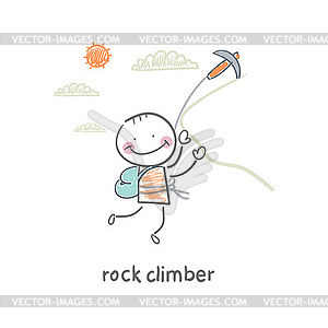 Rock climber - vector clipart