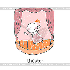 Actor in theater - vector image