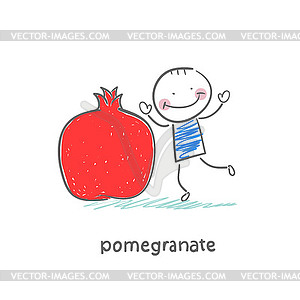 Pomegranate and people - royalty-free vector image