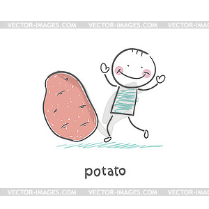 Potatoes and people - vector clip art