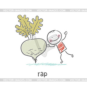 Turnip and people - vector image
