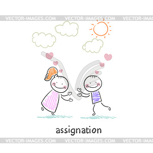 Couple in love - vector clipart
