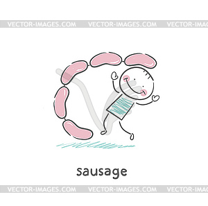 Sausages - vector EPS clipart