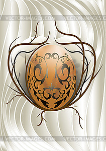 Easter egg with  pattern - color vector clipart