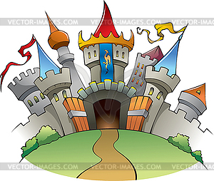 Medieval castle - color vector clipart