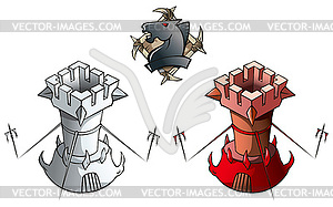 Chess set: Rooks - vector image