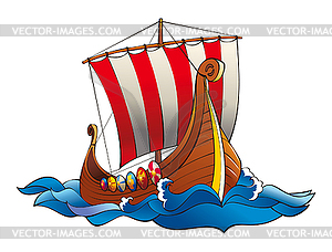 Drakkar of vikings - vector image