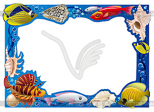 Underwater frame - royalty-free vector image