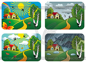 Weather landscapes - vector image