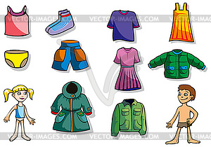 Set of children clothes - vector clip art