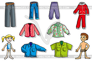 Set of children  clothes - vector clipart