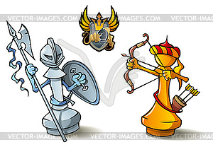 Chess set: Pawns - vector clipart