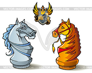 Chess set: Knights - vector image