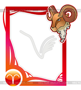 Zodiac frame series: Aries - vector image