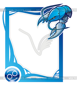 Zodiac frame series: Cancer - vector EPS clipart