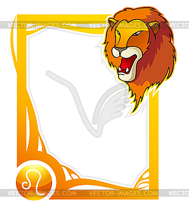 Zodiac frame series: Leo - vector clipart