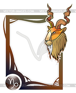 Zodiac frame series: Capricorn - vector clipart