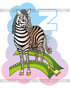Children alphabet: letter Z - vector image