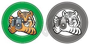 Tiger-фотограф - векторное изображение EPS