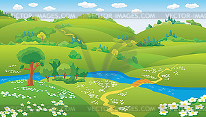 Summer Landscape - vector clip art