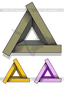 Impossible triangle - color vector clipart