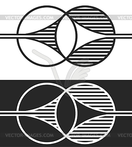 Two shapes merging with each other - vector clip art