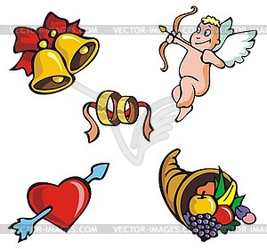 St.Valentine's icons - vector clip art