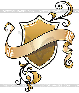 Banner and shield - royalty-free vector clipart