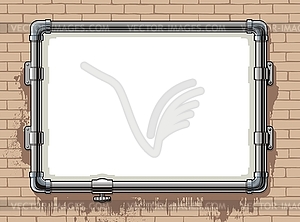 Steel pipe photo frame - vector clipart