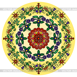 Abstract Decorate Ornament with colorful Flowers - vector clipart