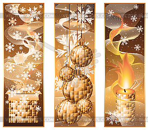 Набор вертикальные баннеры Рождество - изображение векторного клипарта