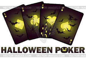 Хэллоуин покер карты - векторный рисунок