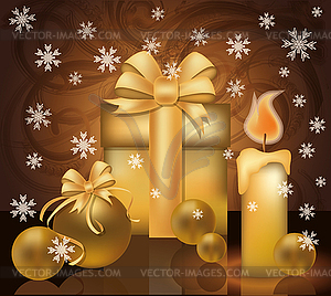 Christmas golden greeting card  - vector image