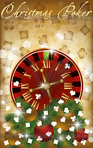 С Рождеством Христовым покер баннер - изображение векторного клипарта