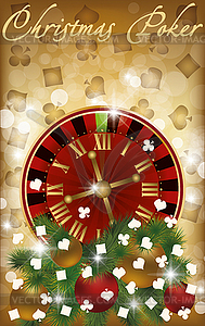 Merry Christmas poker banner - vector clipart